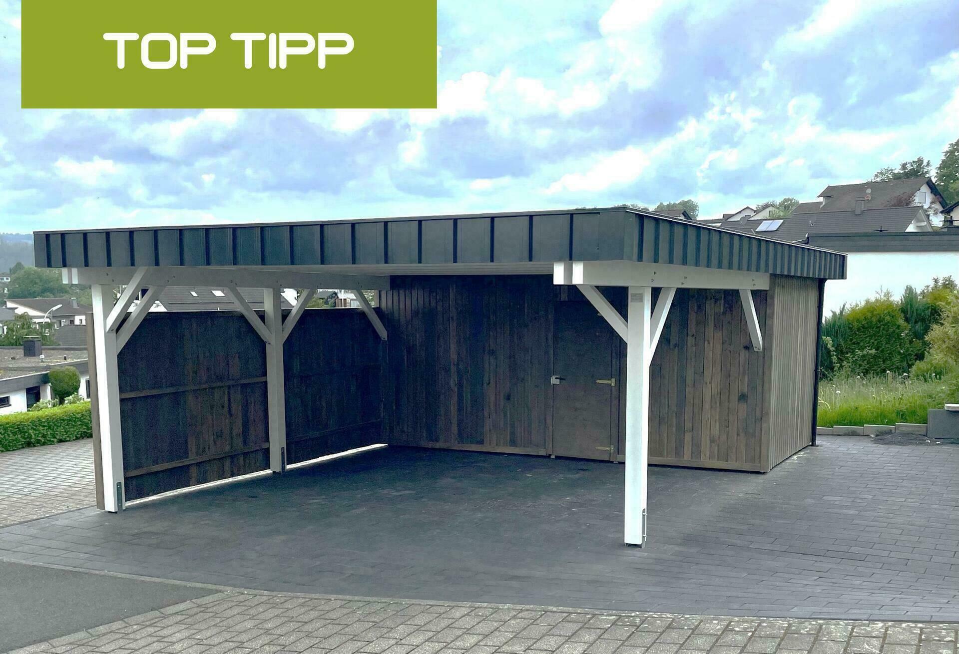 Singapur Doppelcarport lange Ausführung, farbig